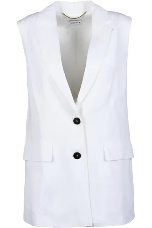 MARELLA Femme, Vestes, Blanc, Taille: 40 FR Veste en lin