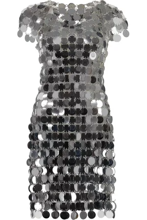 Paco rabanne Femme, Robes, Gris, Taille: 38 FR Paillettes Mini Robe Étincelante