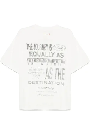 HONOR THE GIFT Homme, Tops, Blanc, Taille: XL T-shirt blanc avec impression de slogan