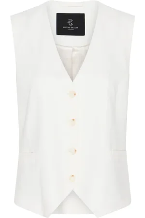 Bruuns Bazaar Femme, Vestes, Blanc, Taille: 38 FR Élégant Gilet Blazer Snow