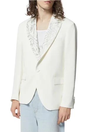 John Richmond Homme, Vestes, Blanc, Taille: M Élégante veste ajustée brodée