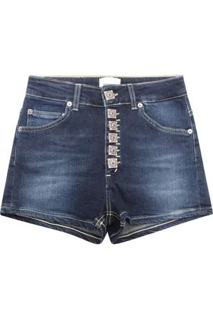 Dondup Femme, Shorts, Bleu, Taille: W26 Short Bermuda en denim avec détail bijou