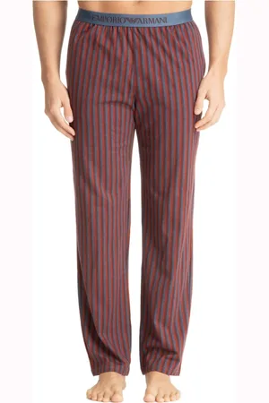Emporio Armani Homme, Vêtements de nuit et de détente, Bleu, Taille: M Ensemble Pyjama Rayé Multicolore avec Poches