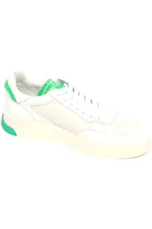 Ghoud Femme, Chaussures, Blanc, Taille: 40 EU Baskets Basse en Cuir Blanc/Menthe