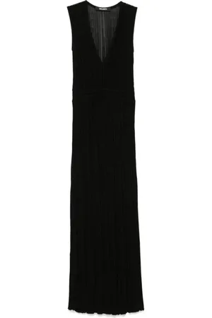 ANTONINO VALENTI Femme, Robes, Noir, Taille: 36 FR Robe Noire Semi-Transparente Col en V