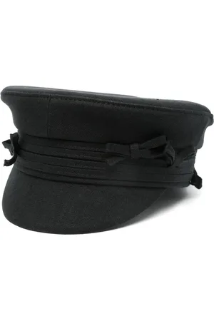 Ruslan Baginskiy Femme, Accessoires, Noir, Taille: S Chapeau noir à visière courbée et couronne plate