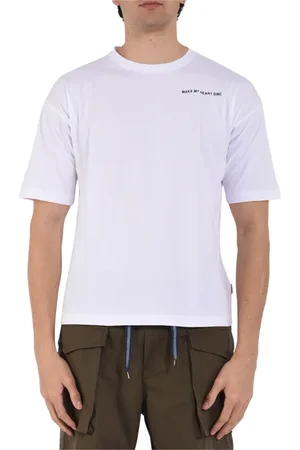 Aspesi Homme, Tops, Blanc, Taille: L T-shirt en jersey avec impression logo avant