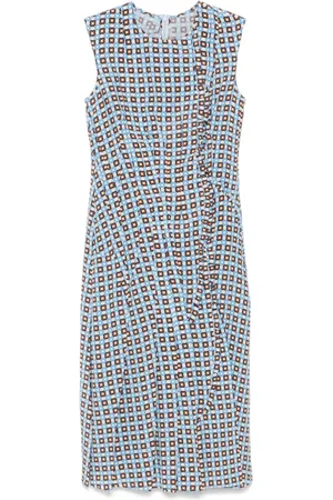 ERMANNO SCERVINO Femme, Robes, Multicolore, Taille: 40 FR Robe Imprimée Graphique Colorée avec Volant