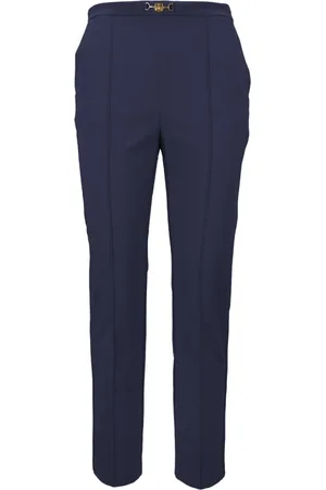 Elisabetta Franchi Femme, Pantalons, Bleu, Taille: 40 FR Pantalon Femme Fermeture Éclair, Crochet