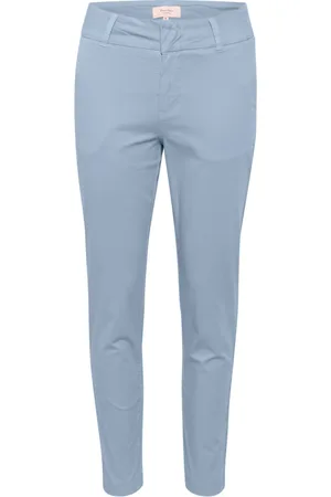 Part Two Femme, Pantalons, Bleu, Taille: 48 FR Jean droit en denim délavé