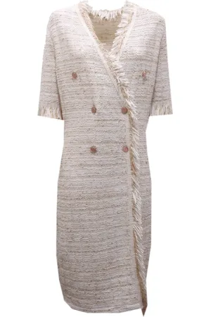 D.EXTERIOR Femme, Robes, , Taille: 42 FR Robe structurée à double boutonnage avec franges