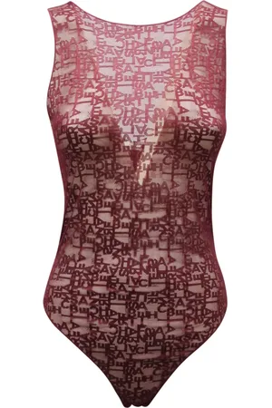 Elisabetta Franchi Femme, Tops, Rouge, Taille: 42 FR Body en Dentelle Bordeaux, Fabriqué en Italie