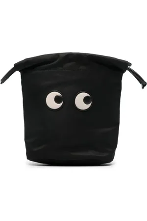 Anya Hindmarch Femme, Accessoires, Noir, Taille: ONE Size Sac en Nylon Noir avec Patch Yeux et Cordon