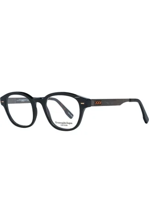 Ermenegildo Zegna Homme, Accessoires, Noir, Taille: ONE Size Lunettes Optiques Rondes Noires