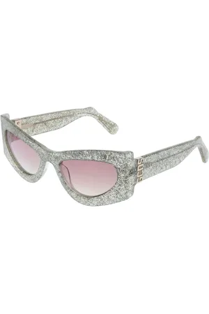GCDS Unisex, Accessoires, Gris, Taille: ONE Size Lunettes de Soleil Cat Eye Argent Miroir