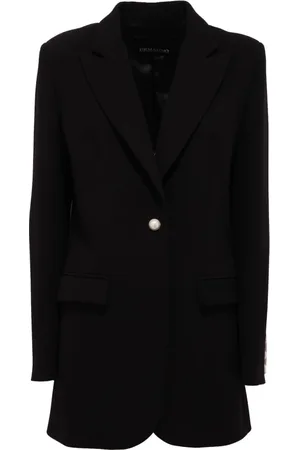 ERMANNO SCERVINO Femme, Vestes, Noir, Taille: 40 FR Veste Longue Vintage Bouton