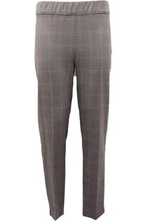 D.EXTERIOR Femme, Pantalons, Gris, Taille: 40 FR Pantalon Laine Carreaux Flanelle Granit