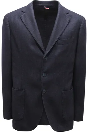 Biagio Santaniello Homme, Vestes, Bleu, Taille: L Veste en mélange de laine Style élégant