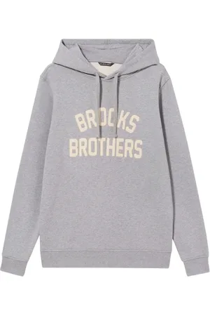 Brooks Brothers Homme, Sweatshirts et sweats à capuche, Gris, Taille: S Terry Sweat à Capuche Brodé