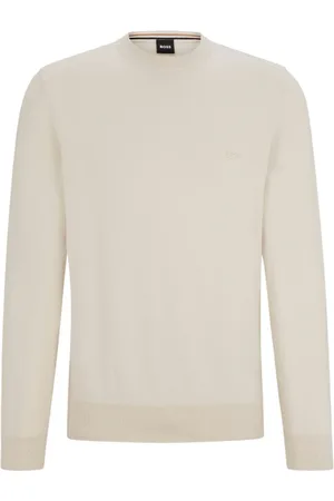 HUGO BOSS Homme, Pulls, Blanc, Taille: S Pull col rond classique