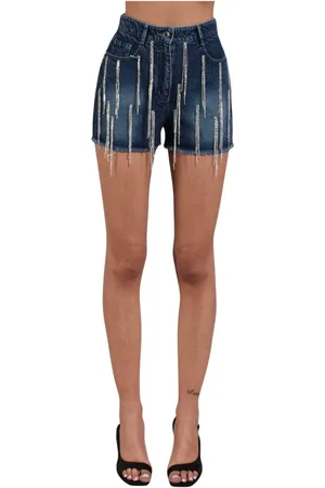 Patrizia Pepe Femme, Shorts, Bleu, Taille: W29 Shorts en denim avec détail strass