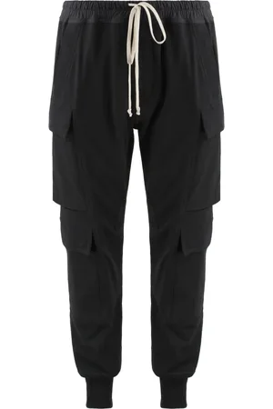 Rick Owens Homme, Pantalons, Noir, Taille: L Pantalon de survêtement en coton avec poignets côtelés
