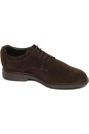 Hogan Homme, Chaussures, Brun, Taille: 44 EU Chaussures Derby en daim avec mousse à mémoire