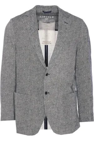 Circolo Homme, Vestes, Bleu, Taille: XL Blazer Classique en Piqué de Coton Imprimé