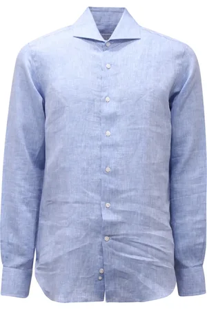 Orian Homme, Chemises, Bleu, Taille: S 4849At Slim FIT chemise en lin