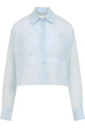 ERMANNO SCERVINO Femme, Blouses et Chemises, Bleu, Taille: 36 FR Chemise Bleue pour Femmes Style Élégant