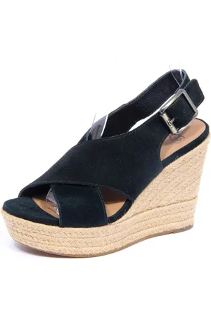 UGG Femme, Chaussures, Noir, Taille: 40 EU Sandales en daim Harlow