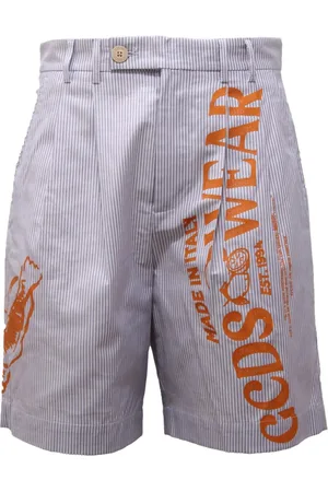 GCDS Homme, Shorts, Bleu, Taille: S Shorts Bermuda à Rayures Made in Italy