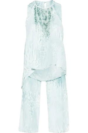 BLUMARINE Femme, Tops, Bleu, Taille: 38 FR Haut sans manches asymétrique bleu ciel