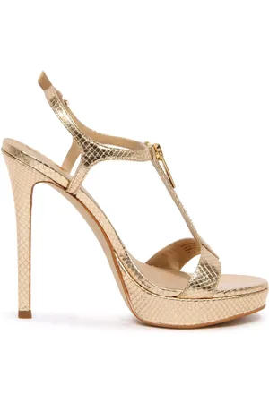 Michael Kors Femme, Chaussures, Jaune, Taille: 36 EU Pale Gold Berkley Stiletto Sandal