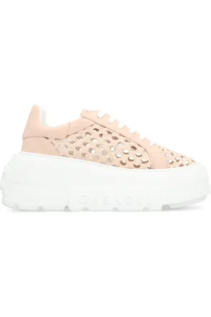 Casadei Femme, Chaussures, Rose, Taille: 36 EU Chunky Sole Baskets Basses en Cuir
