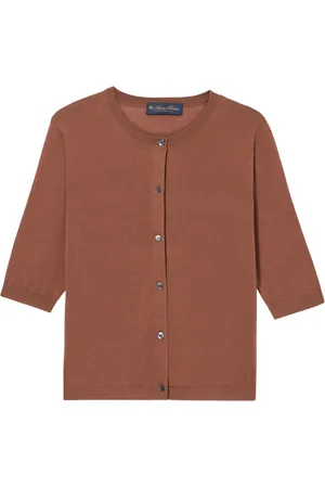 Brooks Brothers Femme, Pulls, Brun, Taille: 36 FR Cardigan en mélange de soie