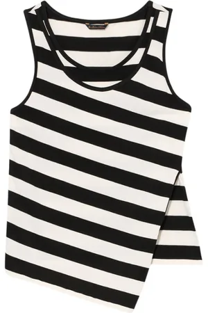 Brooks Brothers Femme, Tops, Multicolore, Taille: 40 FR Débardeur Slim Fit à Rayures en Jersey de Coton avec Broderie du Logo