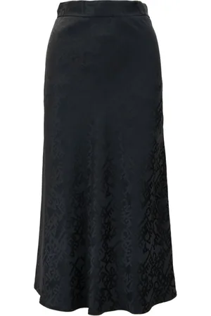 Elisabetta Franchi Femme, Jupes, Noir, Taille: 38 FR Jupe Évasée avec Détail de Marque