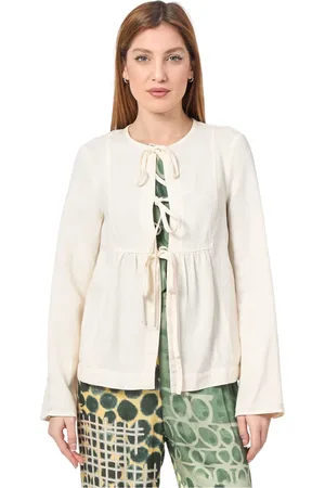 Alessia Santi Femme, Blouses et Chemises, , Taille: 38 FR Veste en Lin avec Fermeture à
