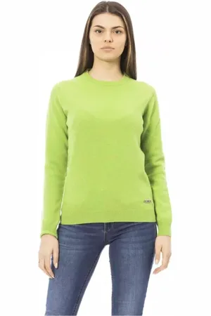 BALDININI Femme, Pulls, Vert, Taille: 38 FR Pull de Luxe en Laine et Cachemire Vert