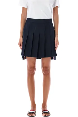 Thom Browne Femme, Jupes, Bleu, Taille: 38 FR Jupe Mini Plissée