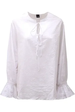 FAY Femme, Blouses et Chemises, Blanc, Taille: 36 FR Chemise Blanche en Coton/Lin Modèle Ncwa1405510