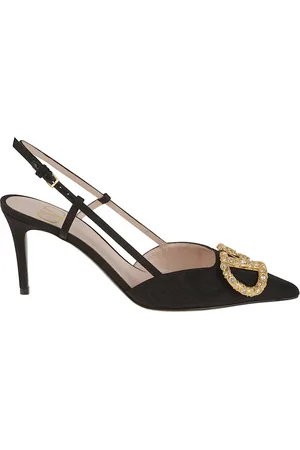 VALENTINO GARAVANI Femme, Chaussures, Noir, Taille: 37 1/2 EU Bijoux logo laiton vintage