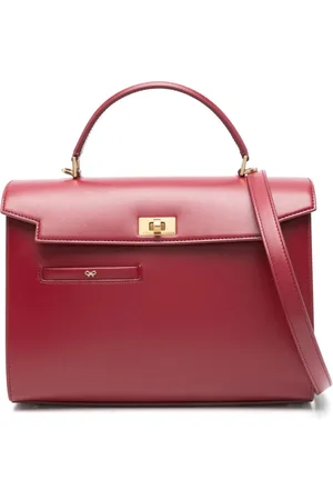 Anya Hindmarch Femme, Sacs, Rouge, Taille: ONE Size Sac à bandoulière Bordeaux à fermoir twist-lock