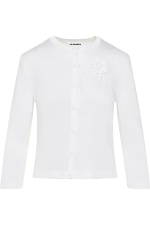 Jil Sander Femme, Pulls, Blanc, Taille: 38 FR Élégant Pull Blanc