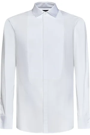 Dsquared2 Homme, Chemises, Blanc, Taille: S Chemise Blanche avec Fermeture Plastron
