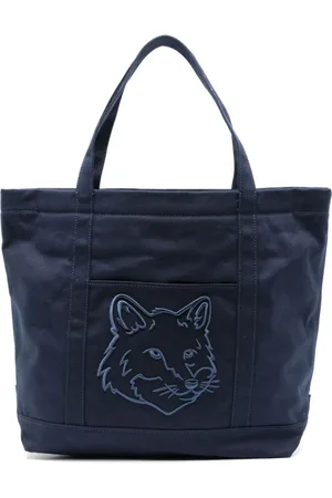 Maison Kitsuné Homme, Sacs, Bleu, Taille: ONE Size Sac Fourre-Tout Fox Head Bleu