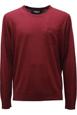 Dsquared2 Homme, Pulls, Rouge, Taille: S Pull Bordeaux en Laine Col Rond