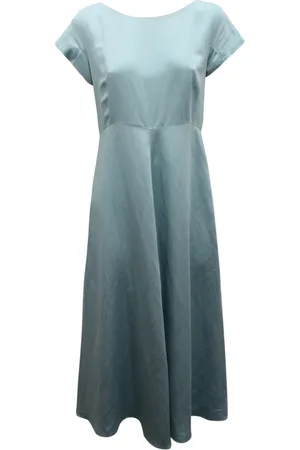 Max Mara Femme, Robes, Bleu, Taille: 38 FR Robe Élégante en Lin Ghiglia