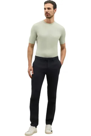 Boglioli Homme, Pantalons, Bleu, Taille: XL Garment Dyed Linen straight Chinos